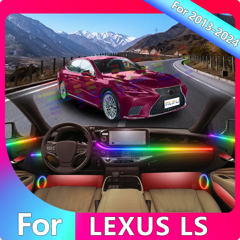 

FILIPLI For LEXUS LS For 2020 Smart Music Dynamic RGB LED Strip USB 12V Powered RGB LED Strip with Smartphone Sync Auto Dimming