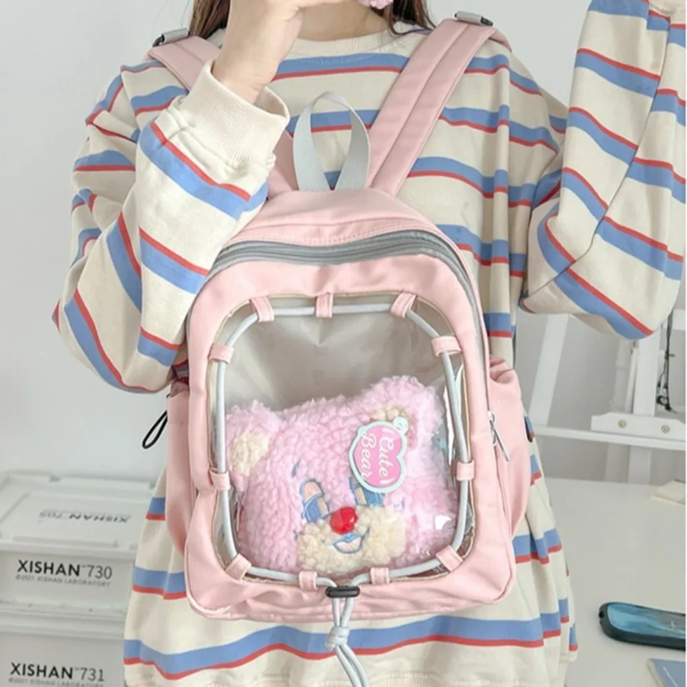 

New Transparent Cotton Doll Ita Bag DIY Decoration Leisure Transparent Backpack Large Capacity Student Y2K Doll Display Bag