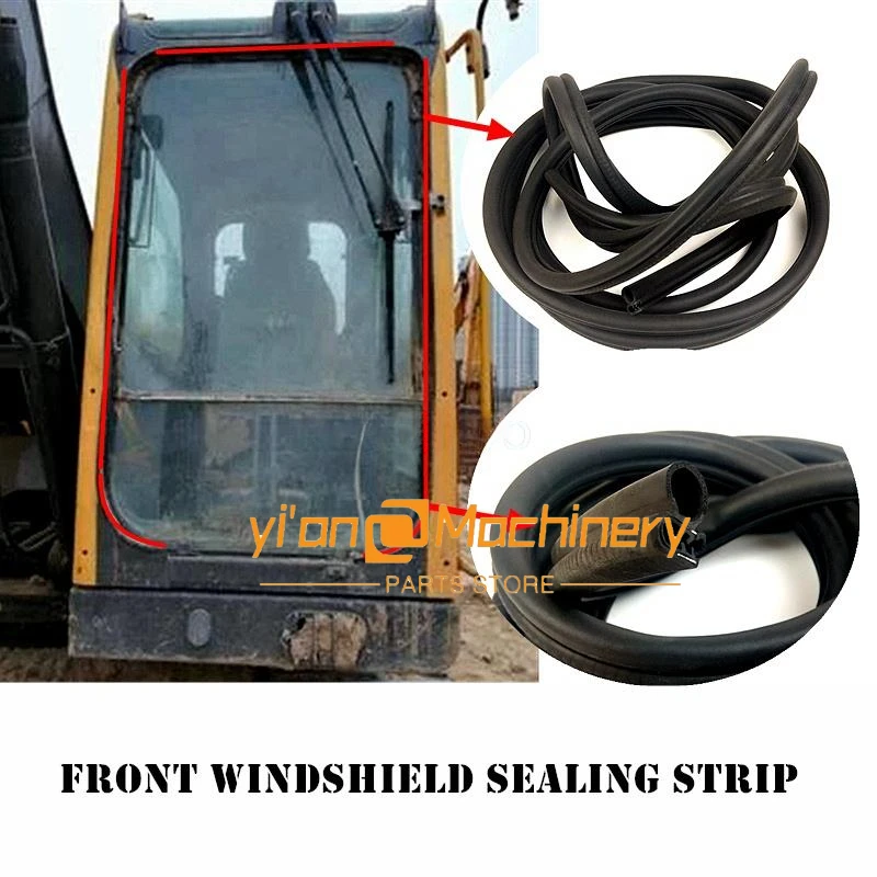 For Excavator Volvo 140 210B 240 290 360B 480D Front Windshield Sealing Rubber Sealing Soundproof Leather High Quality 1M