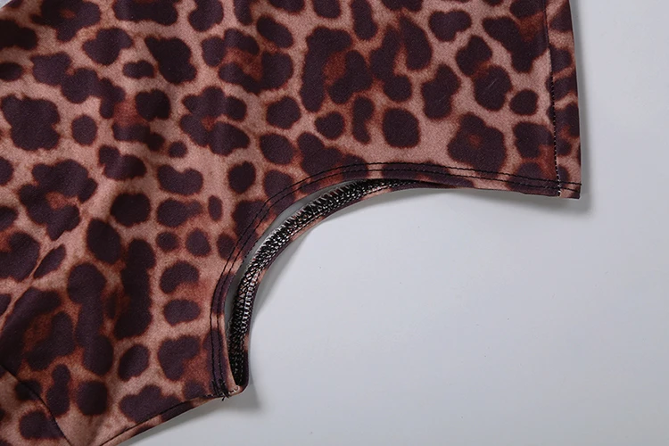 Weird Puss Hottie Hollow Kleid Damen Sexy Leopardenmuster Cheongsam Knopfleiste Ärmellos Modetrend Street Club Pfirsichfarbener Hüftbetonter Bodycon – Detail 8