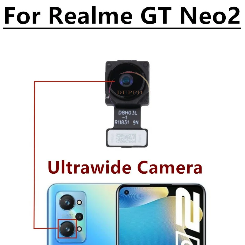 Kamera tylna do Realme GT Neo2 Neo 2 oryginalny Mian z tyłu moduł aparat do Selfie Flex części do naprawy części do kabli