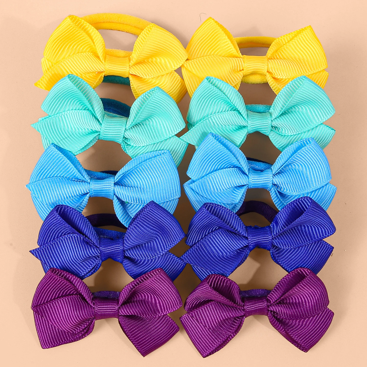10/40 Uds. Banda elástica para el cabello de nailon con lazo satinado para niñas, bonita banda para el cabello con cola de caballo suave para niños y mujeres, accesorios para el cabello para la escuela diaria