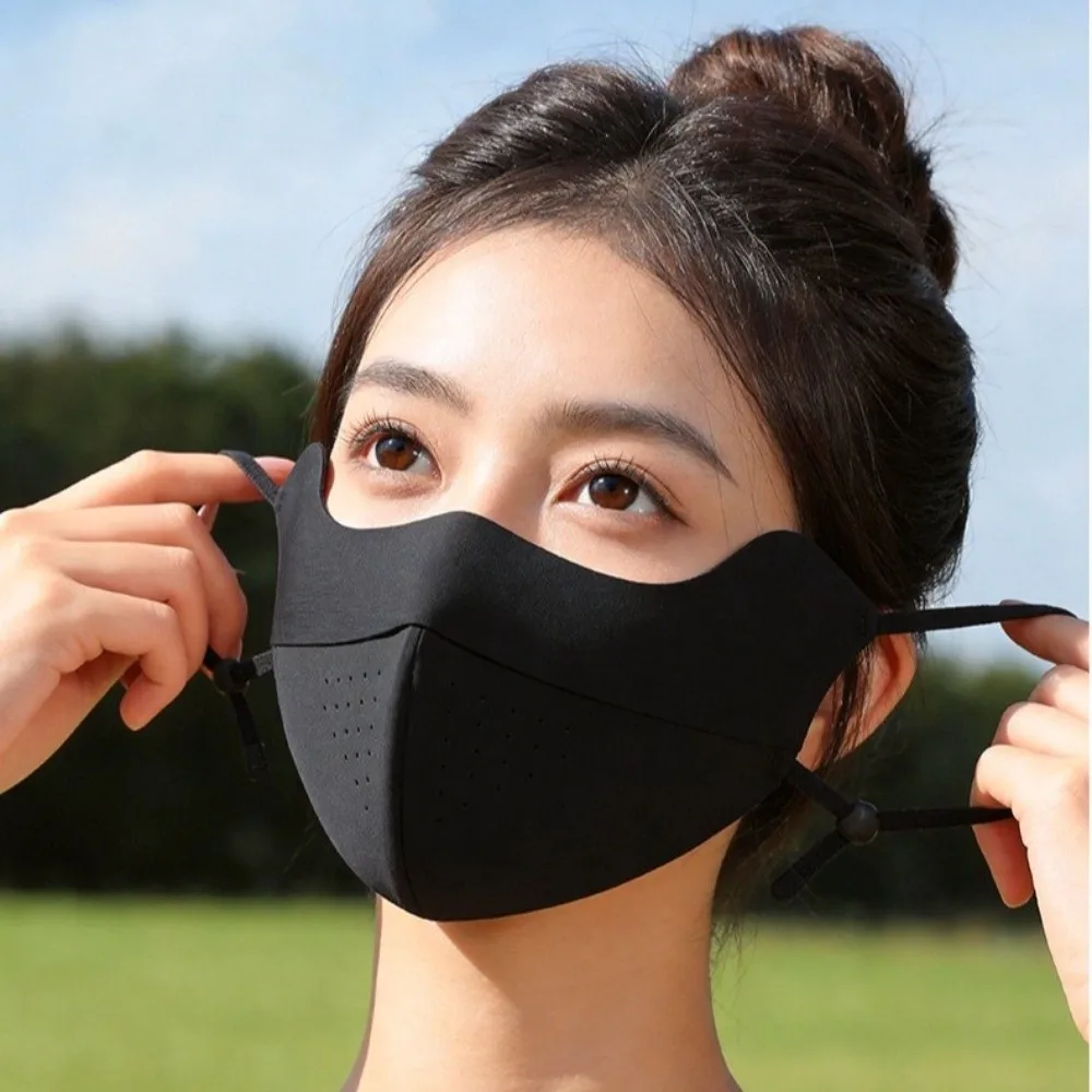 Outdoor Ice Silk Face Mask Verstelbaar anti-UV fietsgezichtsmasker Zonbescherming Ademend sportmasker