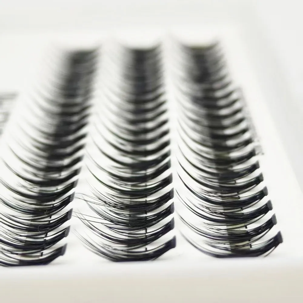 Long Lasting 8-14mm Length False Eyelashes Black DIY Eyelash Extension Soft Ribbon Strip Hand Made Lash Bundles for Beginners