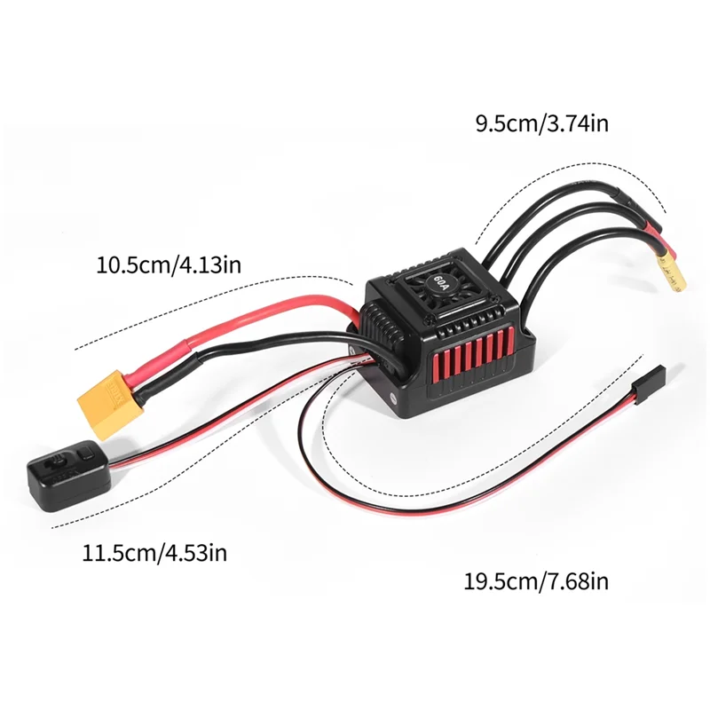 

A59Z-Sensorless Brushless Waterproof Car ESC 60A XT60 Plug