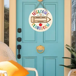 1pc, Welcome To Classroom, Teacher Welcome Sign, Wooden Welcome Sign, Round Wooden Teacher Sign, Wooden Teacher Door Sign, Round