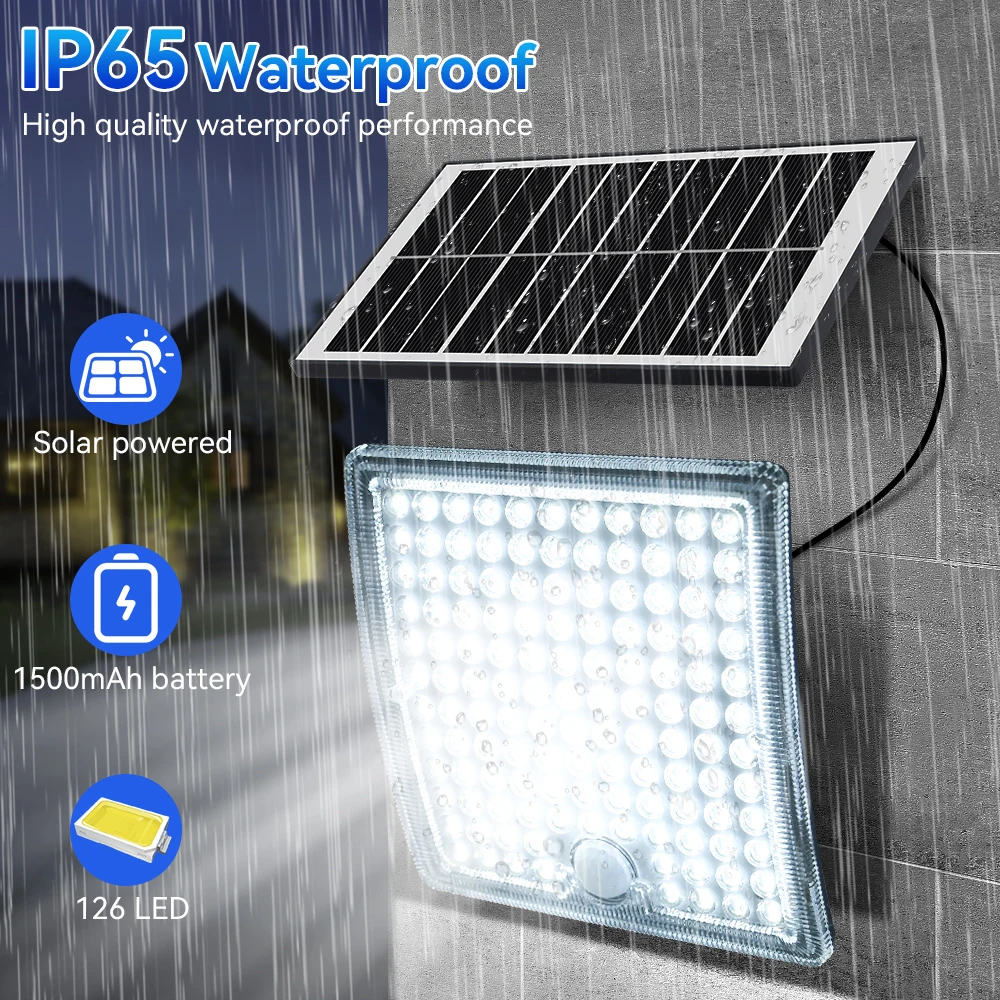 

Outdoors LED Solar Light Spotlights IP65 Waterproof Motion Sensor Human Solar Flood Security Lights 3 Modes Lighting Tools
