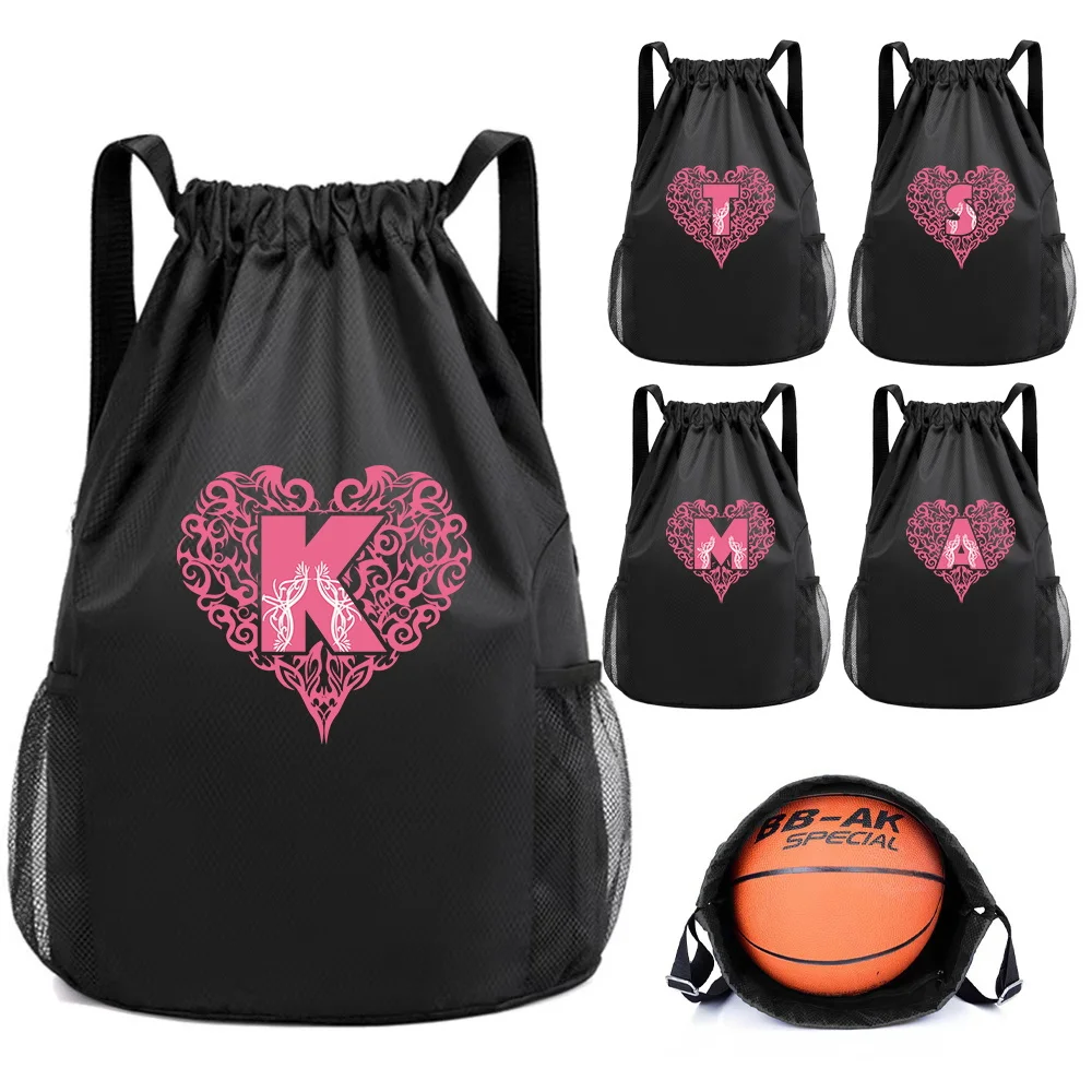 Lightweight fitness bag, mesh side pocket water bottle, suitable for basketball and football backpacks