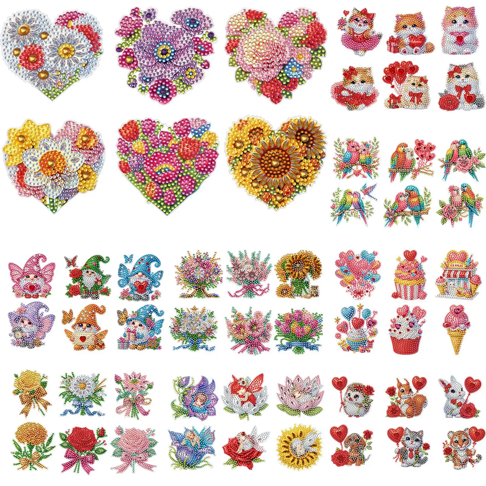 

6Pcs Spring Pattern DIY Crystal Sparkling Diamond Magnets Set Diamond Art Refrigerator Magnet Diamond Painting Magnets Kit