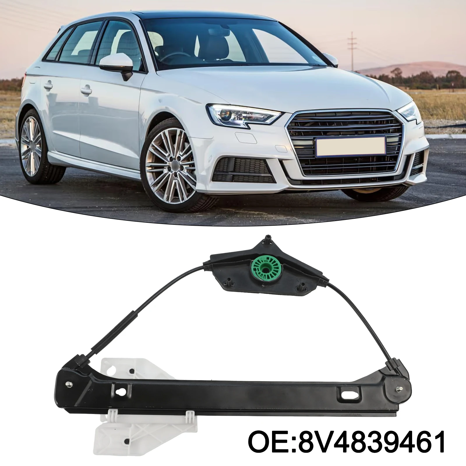 

As Shown In The Figure Rear Left Door Window Regulator Easy To Install High Compatibility Plastic And Metal Construction