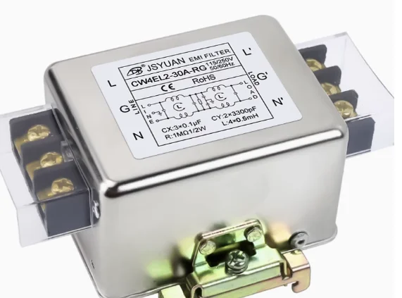 

CW4EL2-30A-RG anti-interference AC 220V power filter EMI circuit audio purifier CW4L2 Dual stage terminal rail