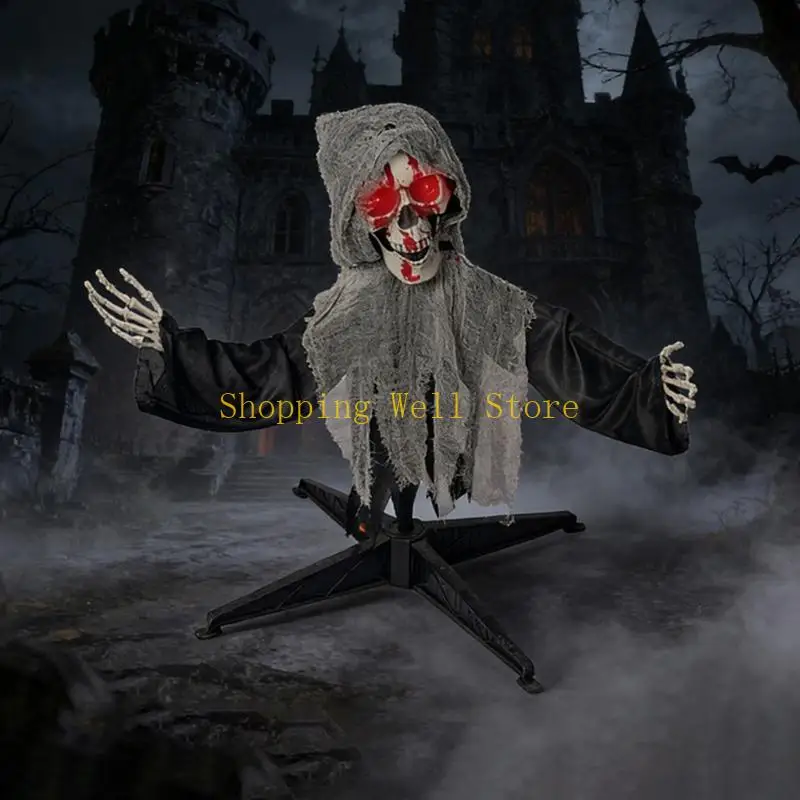 KX4B Interactive Scary Skeletons Lawn Ornament That Dances And Make Scary Noises