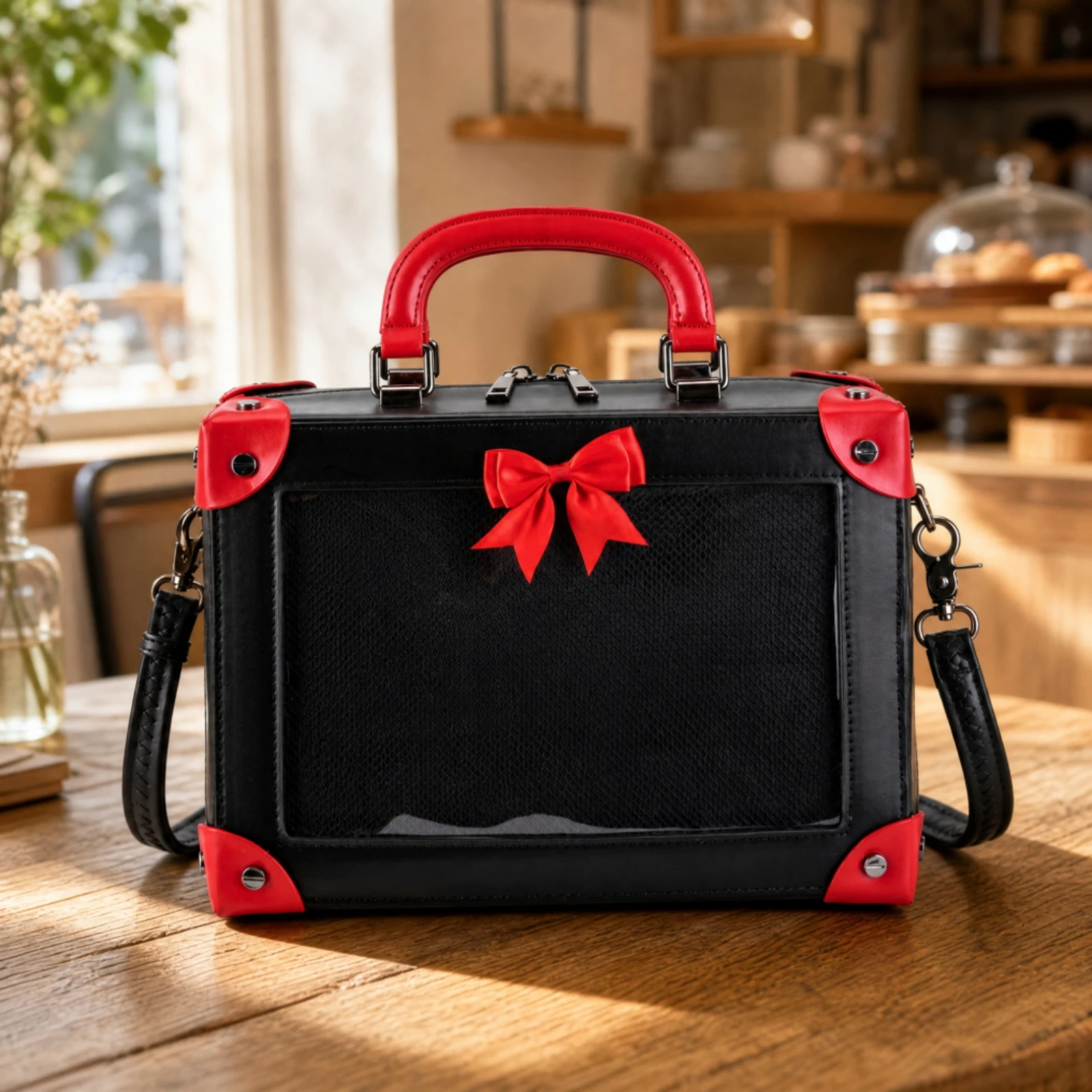 Display Bag with Clear Front W - đánh giá và giá Shoulder Bag Structured