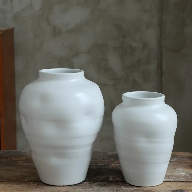 for Ceramic Vase Ornament Modern Simple White Creative Soft Decoration Jewelry Model Room Dining Room Living Room Wholesale