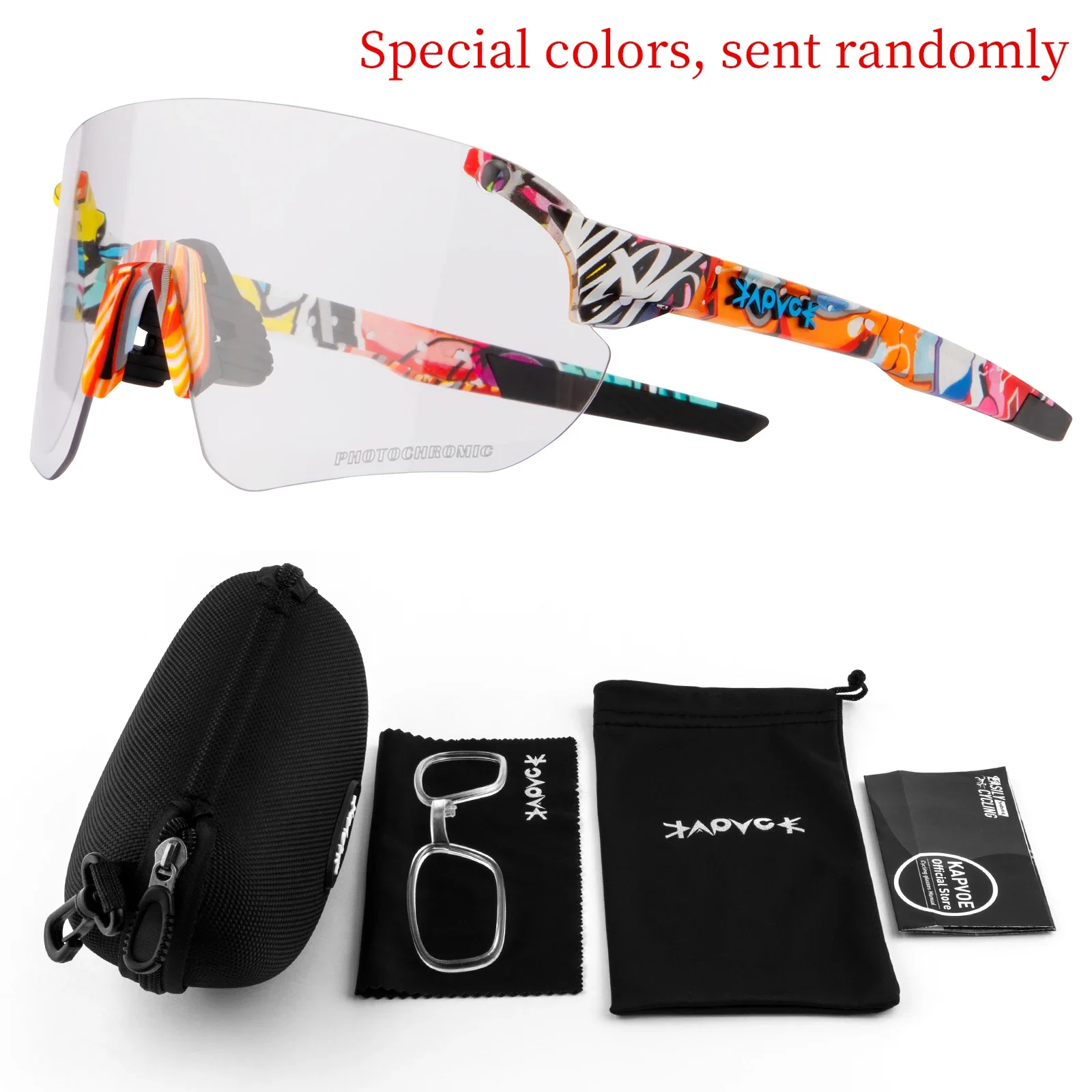 Kapvoe Cycling Glasses Photochromic Men Cycling Sunglasses UV400 Outdoor Bicycle Eyewear Cycling Goggle MTB Sports Sunglasses