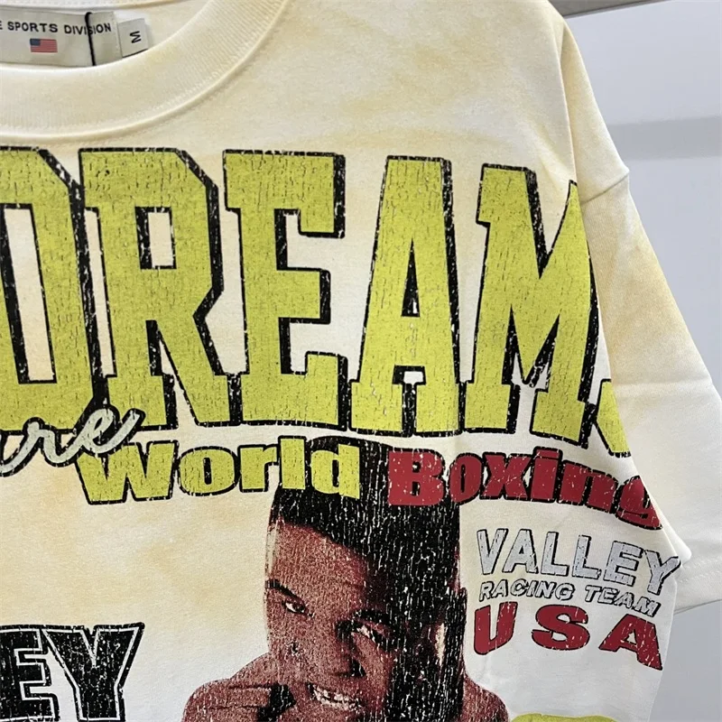 الملاكم المشارك طباعة فالي المتضخم قمصان بيضاء الرجال النساء 1:1 أفضل نوعية الأسود القطن الخالص وادي الأمريكية الرجعية تي شيرت #2