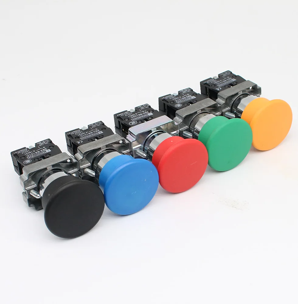 22mm XB2 Series Emergency Stop Button switch NO/NC 10A/415V red mushroom head emergency stop button switch