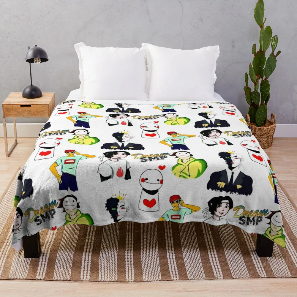 

Dream Smp Cartoon - Dream SMP Lovers Throw Blanket vintage blanket