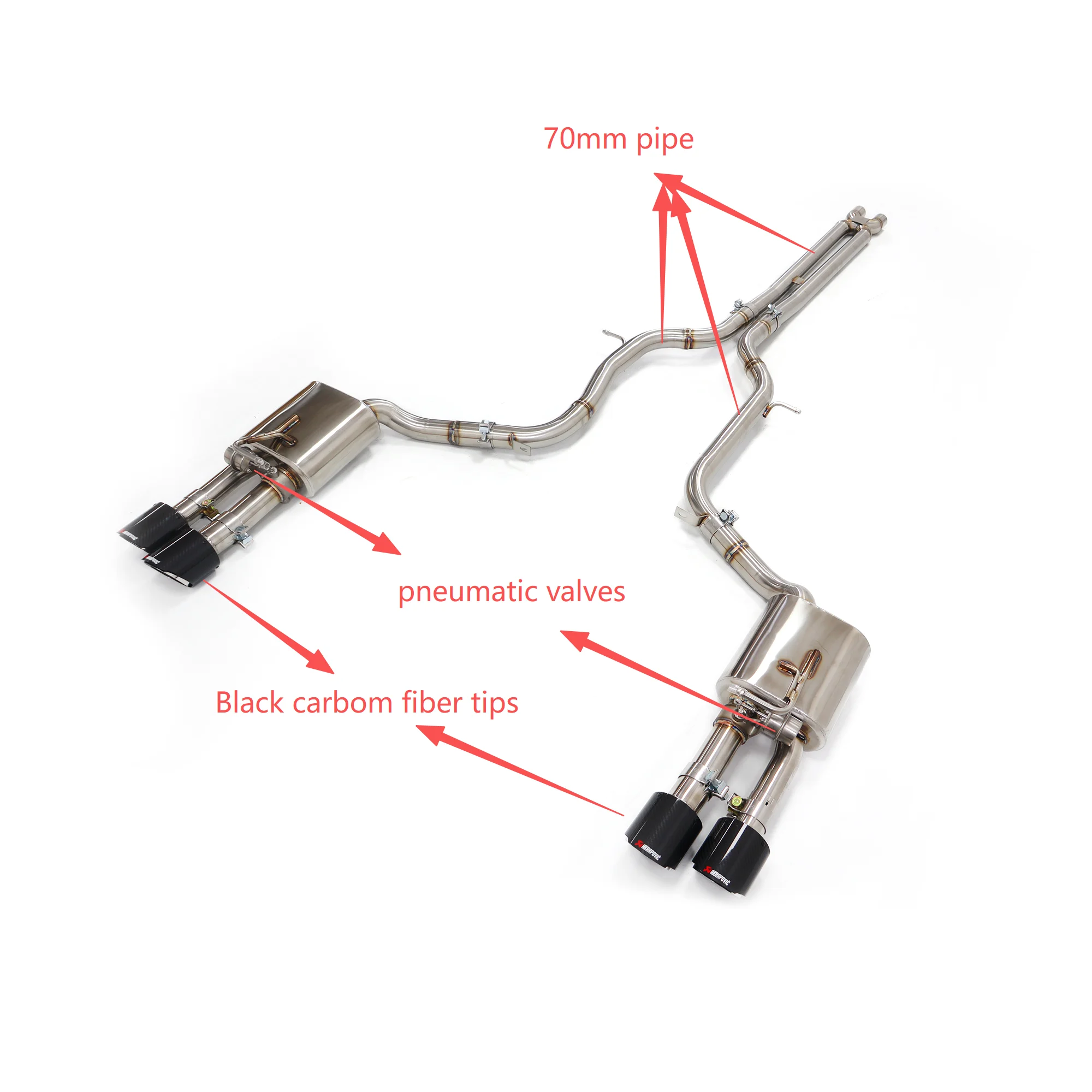 HMD Exhaust System Stainless Steel Performance Catback for Porsche Panamera Turbo 970 4.8T Muffler With Valve 70mm pipe