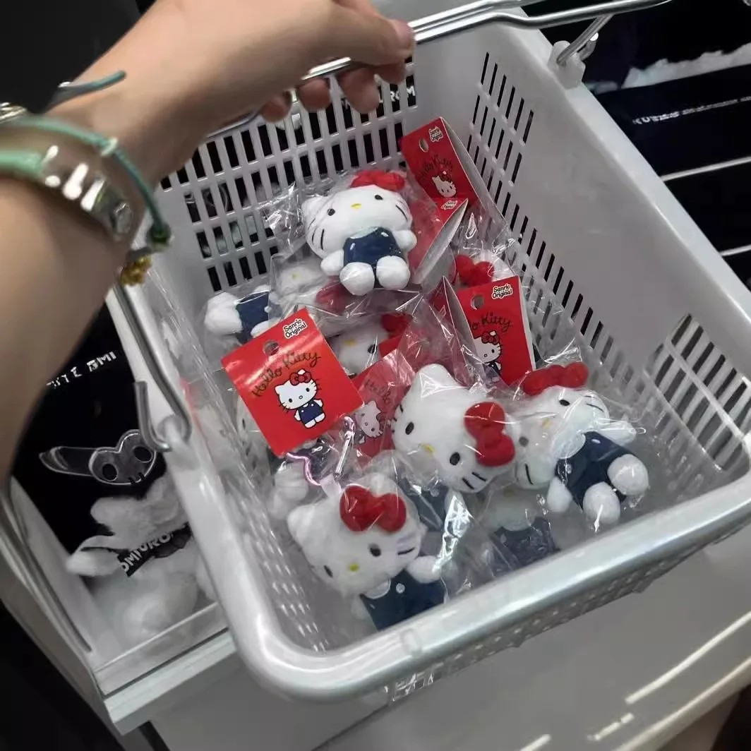 Sanrio – porte-clés en peluche de dessin animé Kawaii, Hellokitty, boucle d'amour, pendentif de sac à dos, cadeau d'anniversaire pour enfants, cadeau de Couple exquis