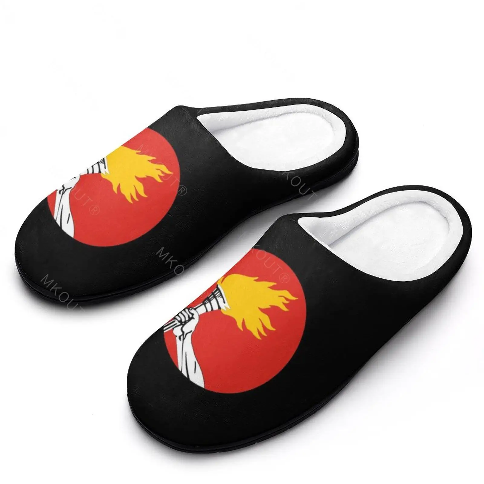 Winter Warm Slippers Zaire Flag (17) Men Women Cotton Slides Non-Slip Couple Household  Flat Loafer SliderAnime Shoes