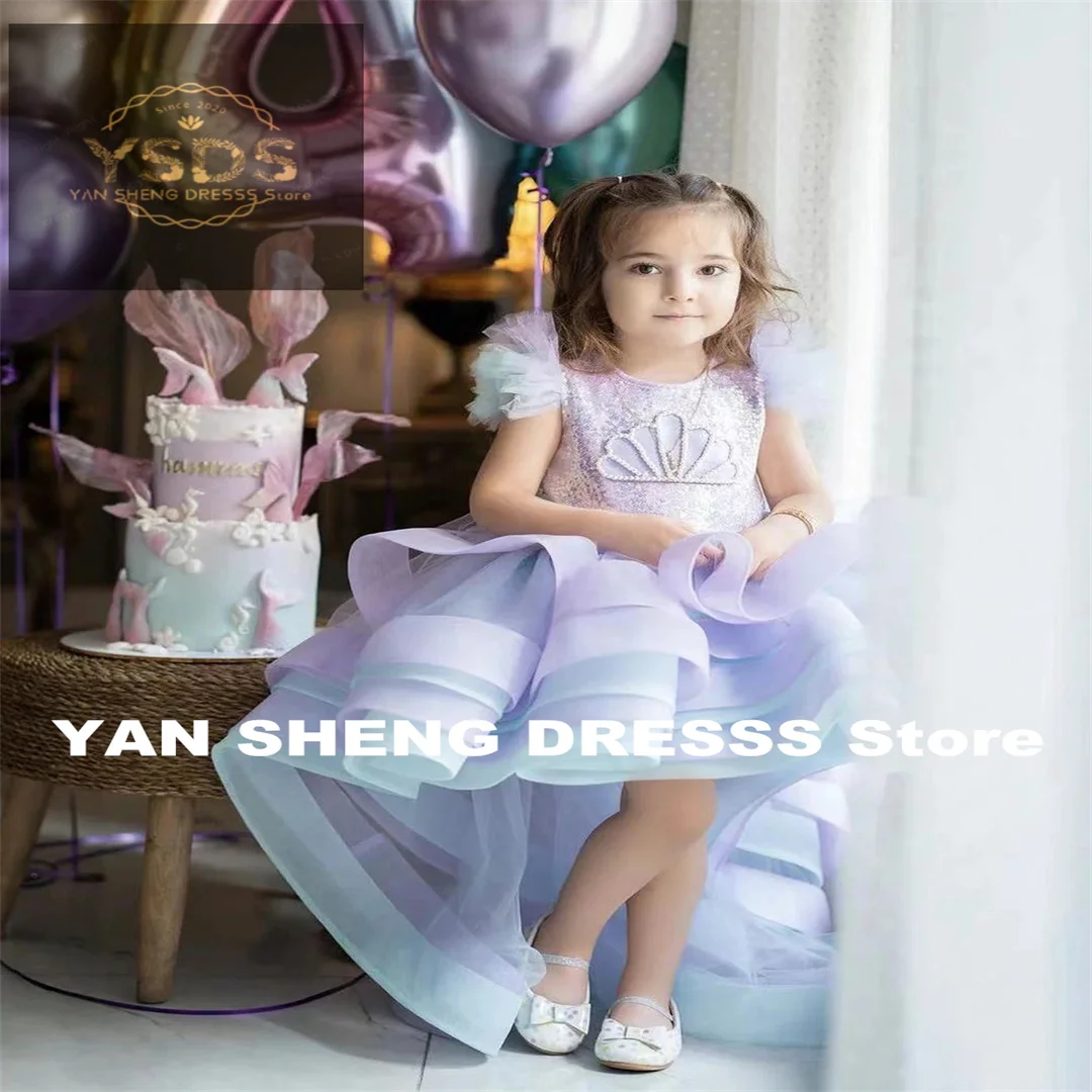 تخصيص تول الأميرة عيد ميلاد فستان المسابقة طويل مطرز القوس زهرة فتاة فساتين حفلة رسمية حفلة موسيقية مساء اللباس للفتيات