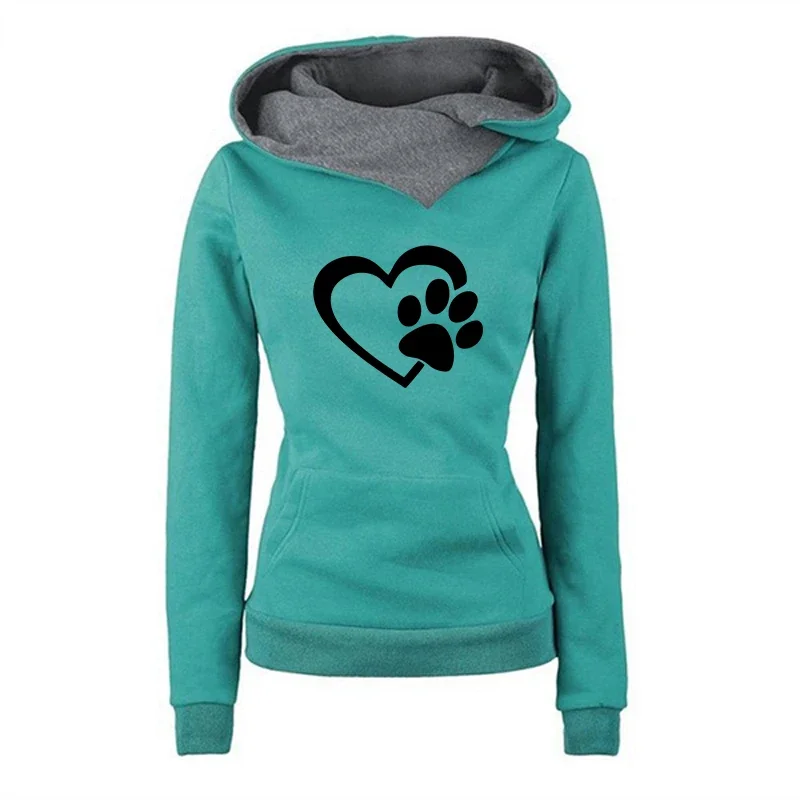 2026 Damen Urban Fashion Warmer Luxus Pullover mit Katzenpfoten-Print für Frauen Herbst Winter Täglicher Casual Sportlicher Kapuzenpullover – Detail 6