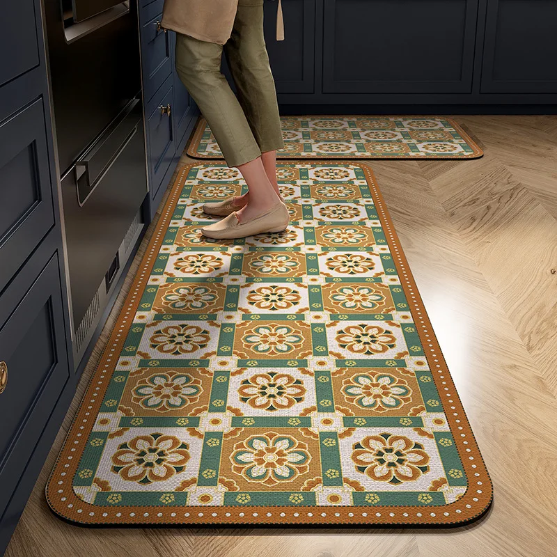 VIKAMA BOHO Crystal Velvet Rug Coat Rack, Kitchen, Dining Room, Water Absorbent, Easy to Clean, Entrance Floor Mat, Home Decor