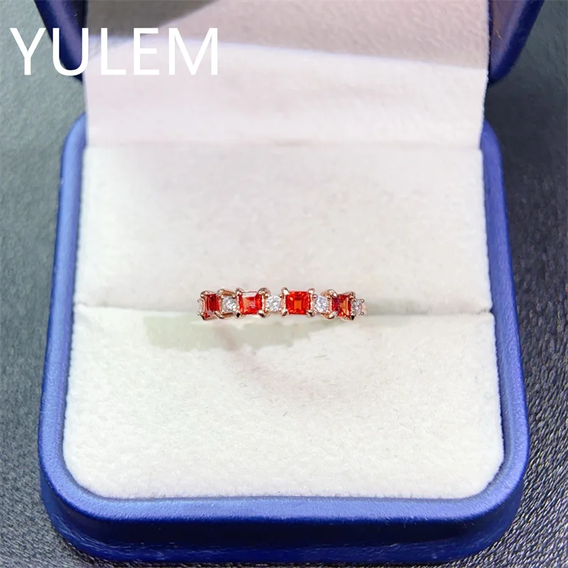 

Natural Red Sapphire Ring 925 Sterling Silver Fine Jewelry with Real Gemstones Women's Anniversary Gift