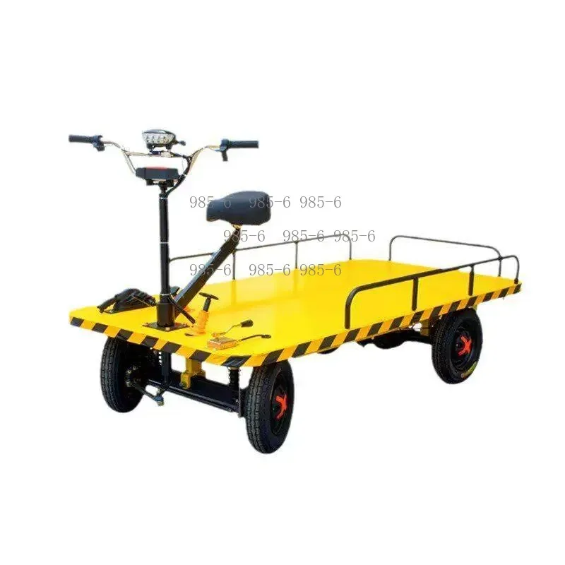 Four-wheeled Trolley, Electric Flatbed Truck for Warehouse Heavy Goods Transport