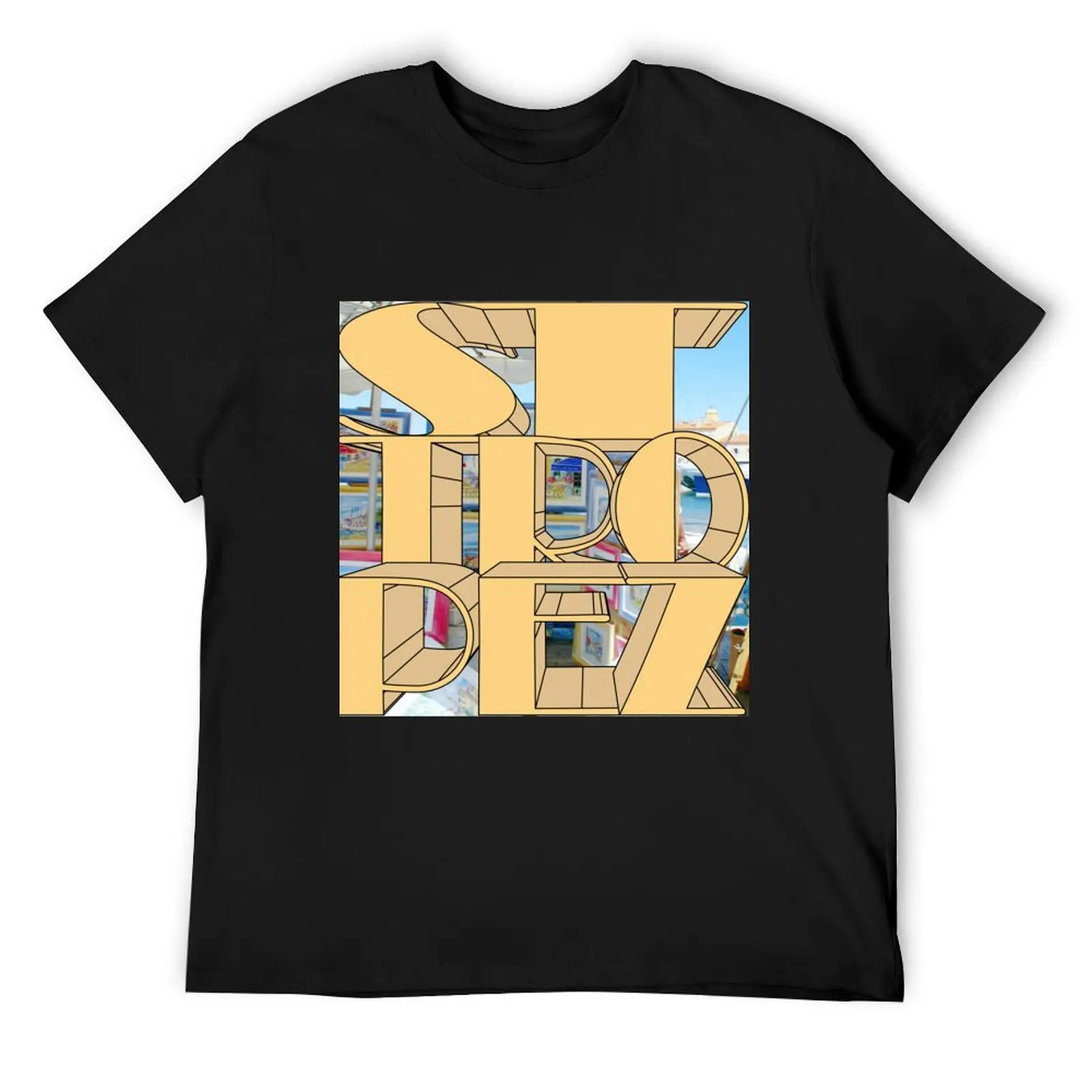 St. Tropez paintings in the harbor T-Shirt tees oversized man t shirt Men's t-shirts