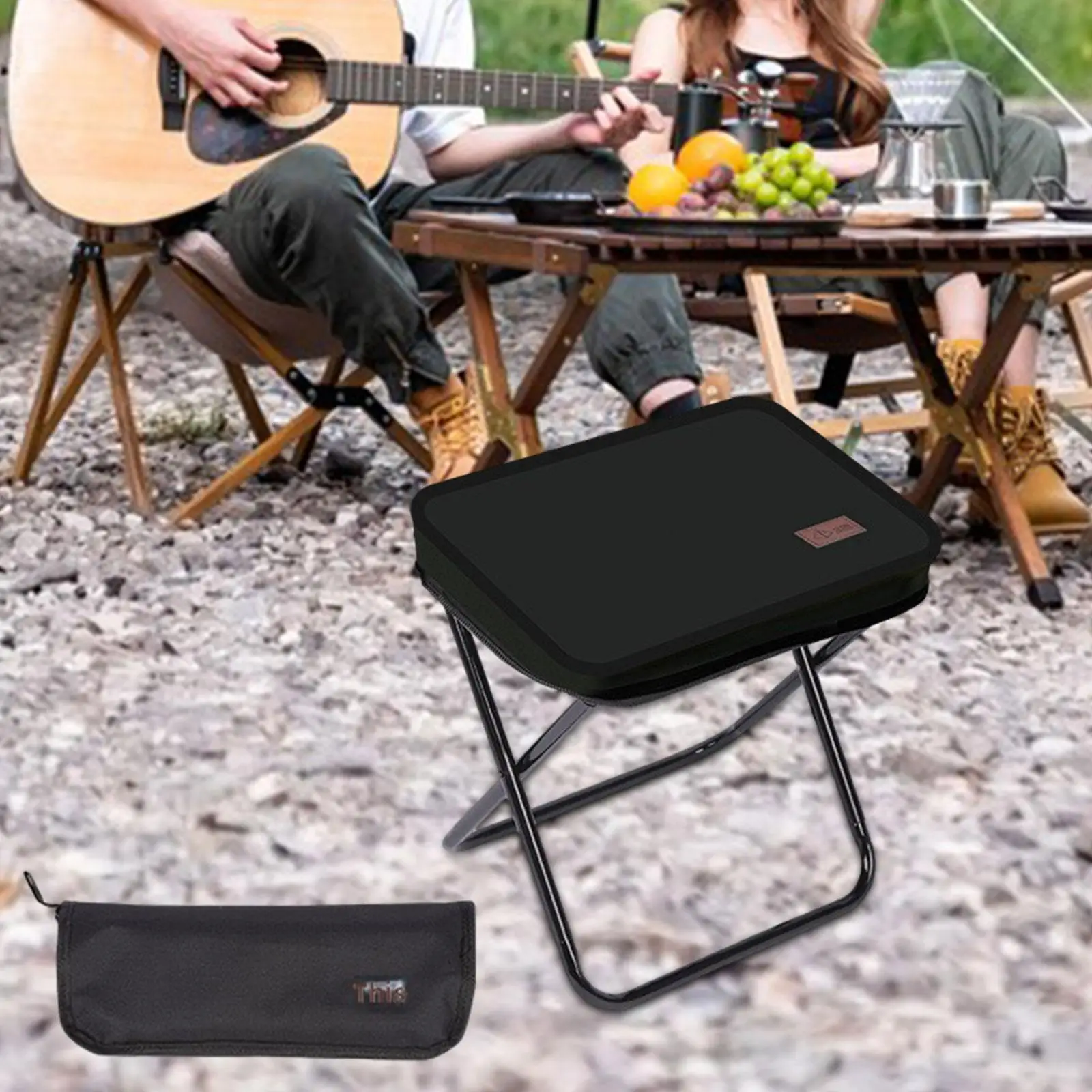 Folding Camping Stool Foot Rest Picnic Chair Portable Handbag Stool for Outdoor Gardening Beach Painting Travel Barbecue