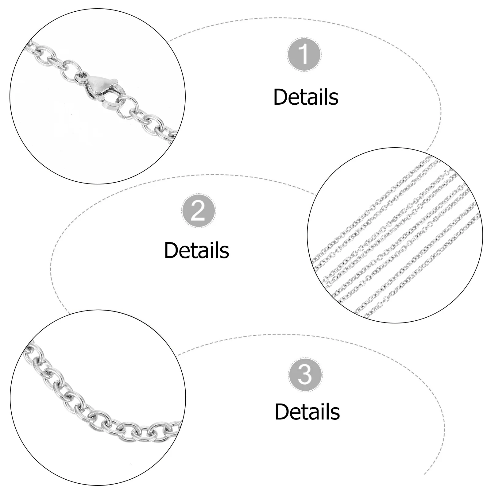 

4pcs Titanium For Diy Supplies Necklace Pendant Making Jewelry Diy Jewelry Chain Crafting Supplies Links Chain