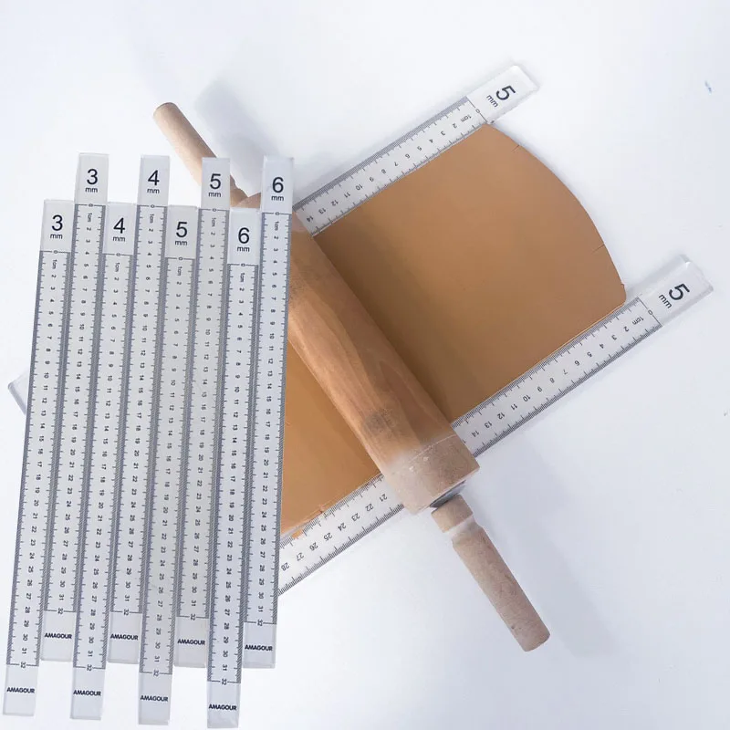 3/4/5/6mm Pottery Tools Acrylic Guide Rail Strips Clear Thickness Ruler Pottery Clay Rolling Thin Measurement Cutting