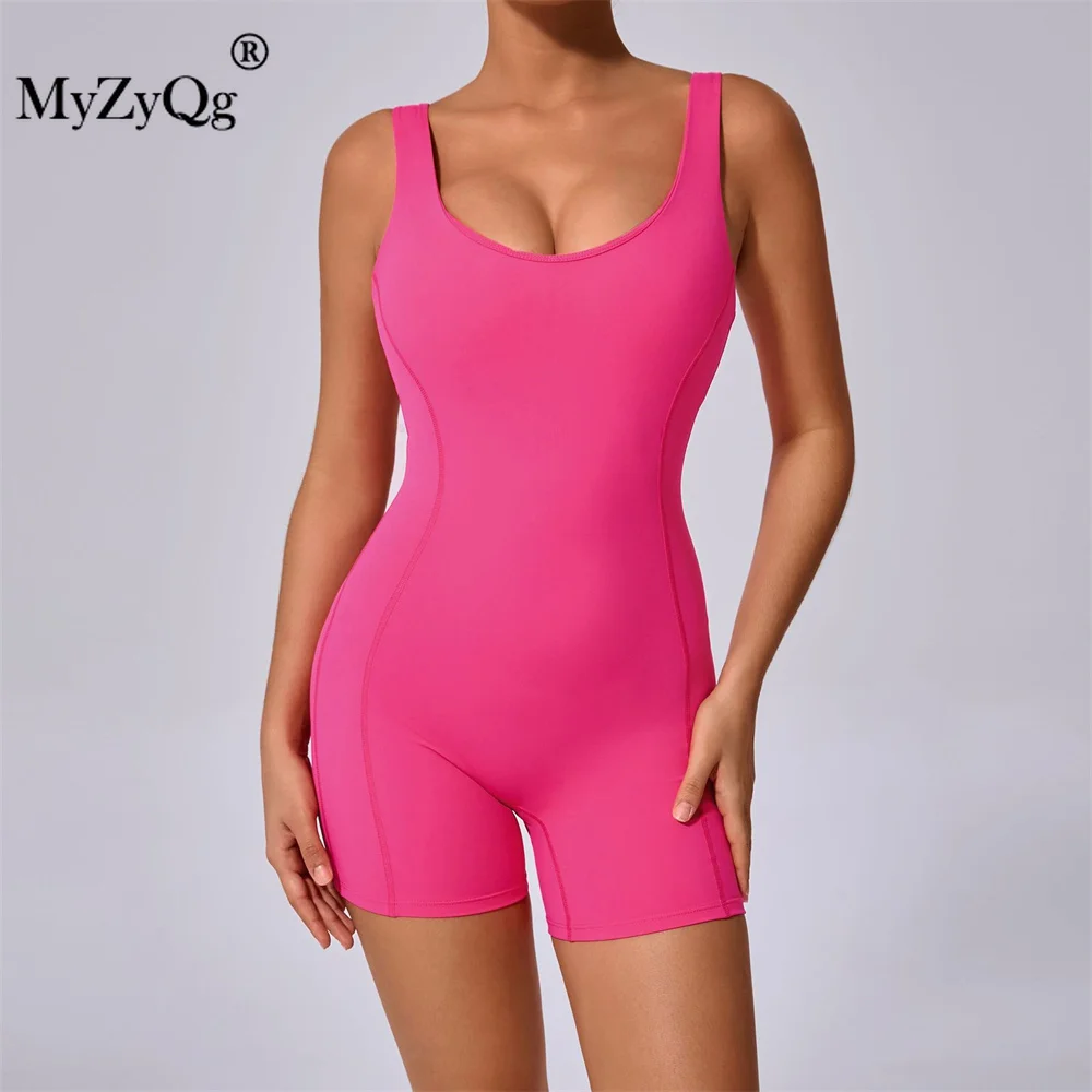 

MyZyQg Women Sleeveless Back Hollow Exercise Jumpsuit Tight Breathable Sports Playsuit Buttock Lifting Quick Dry Yoga Bodycon