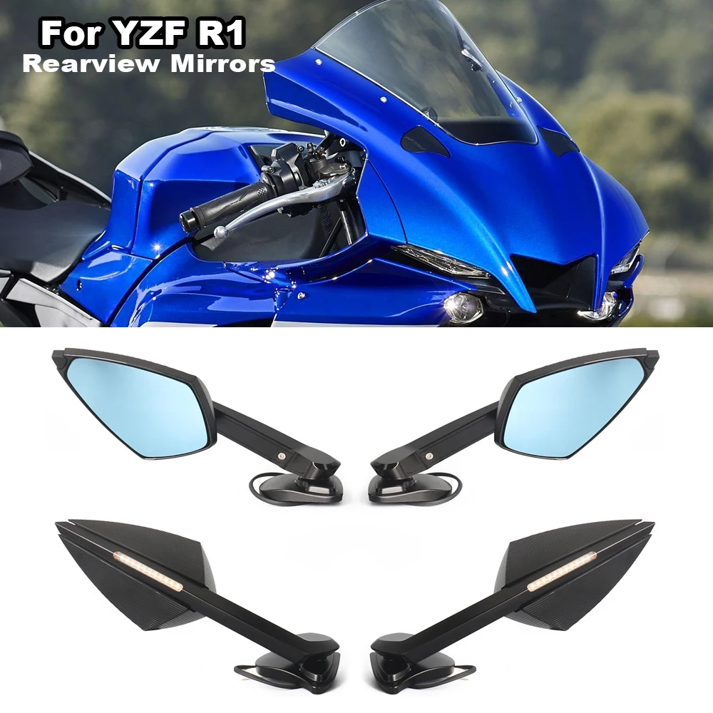 

For Yamaha YZF R1 r1 M 2020-2025 New Motorcycle Accessories Rearview Mirrors Side Mirrors LED Turn Signal Light kit