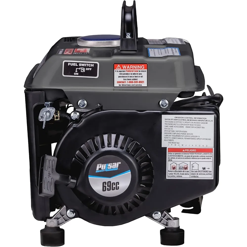 Pulsar G1200SG 1200W Gas Portable Generator with Carrying Handle, Black/Gray