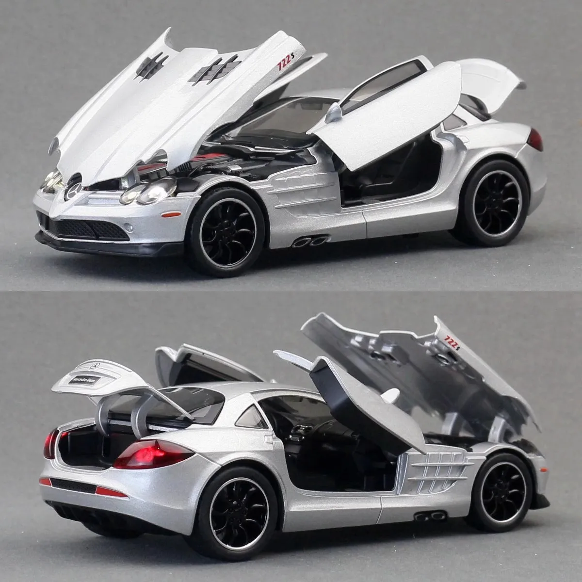 Schaal 1:32 SLR 772S S400L Speelgoed Sportwagen Model Metaal Diecast Geluid Licht Trek Deuren Geopend Voertuigen Modellen Ornamenten Geschenken