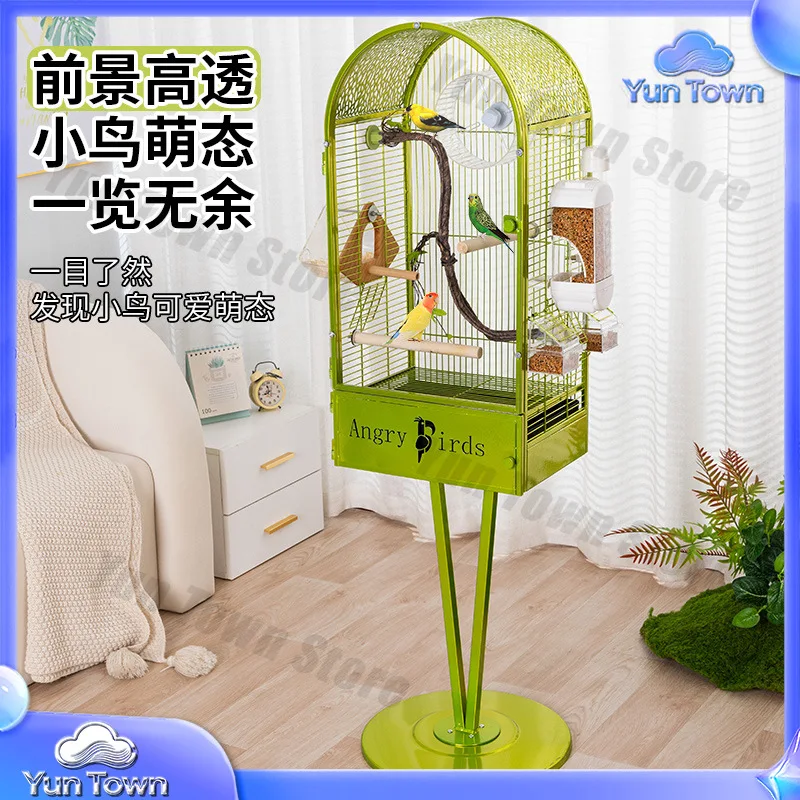 Transparent Bird Cage for Parrots Ecological Multi-Tier Extra Tall Large Size Budgie Cockatiel Aviary Cage for Lovebird