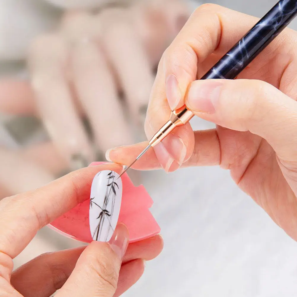 3Pcs Professional Nail Art Liner Brushes Ultra-Fine Tip for Gel Polish Flower Drawing Line Art Manicure Design At Home Salon