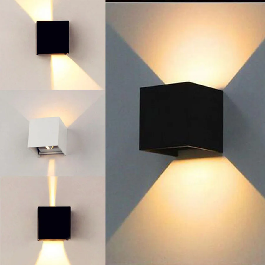 Applique Murale LED Imperméable Carrée à Intensité Réglable, Luminaire d'Extérieur Idéal pour une Cour, un Hôtel, une Villa, des Escaliers ou un Salon