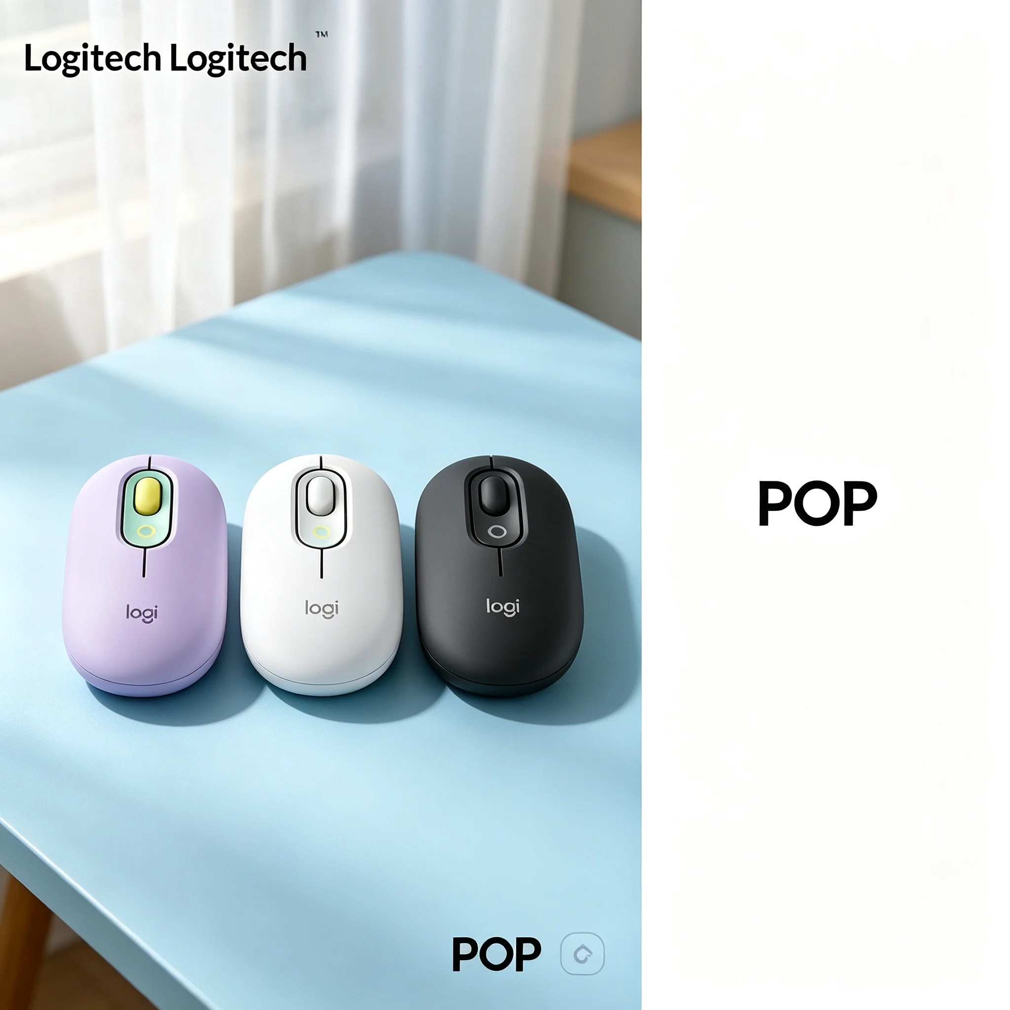 Logitech POP Mouse Bluetooth Wireless Optical Mouse All Day Comfort Mice for Daily Work