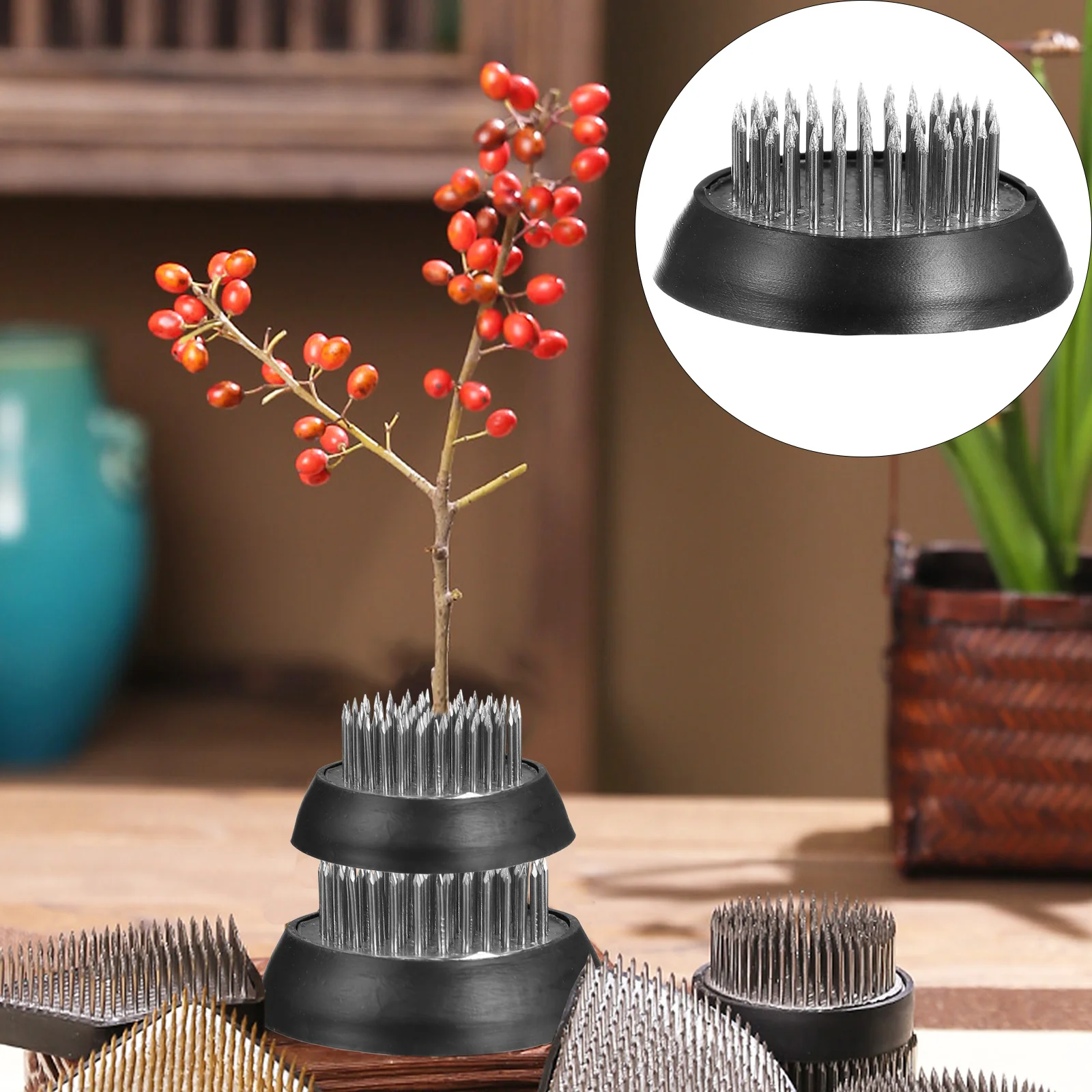 1Pcs Copper Needle Flower Holder Simple Design Extend Bloom Time Arranging Planting Fixator Accessory for Fake Flowers Display