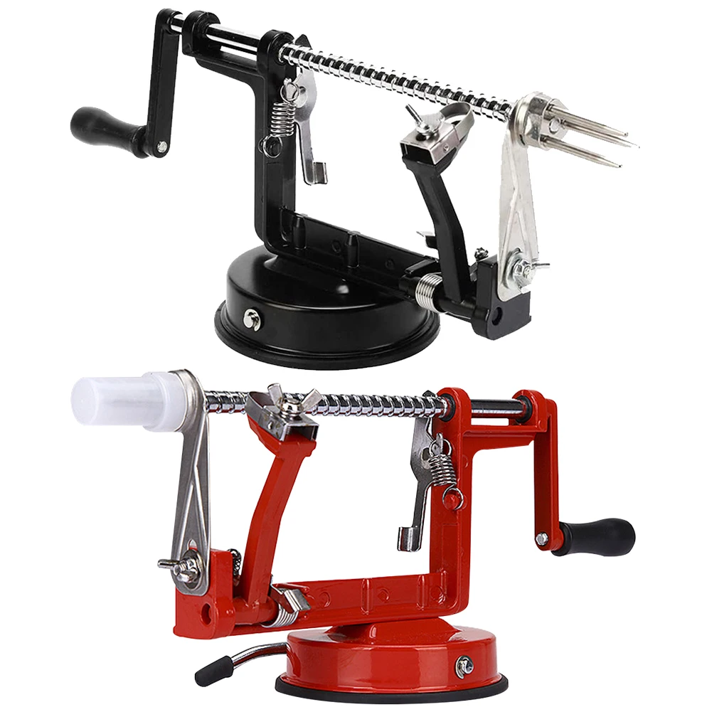 

3 in 1 Apple Peeling Machine Rotary Fruit Peeler Slicing Machine Stainless Steel with Suction Base for Household Kitchen