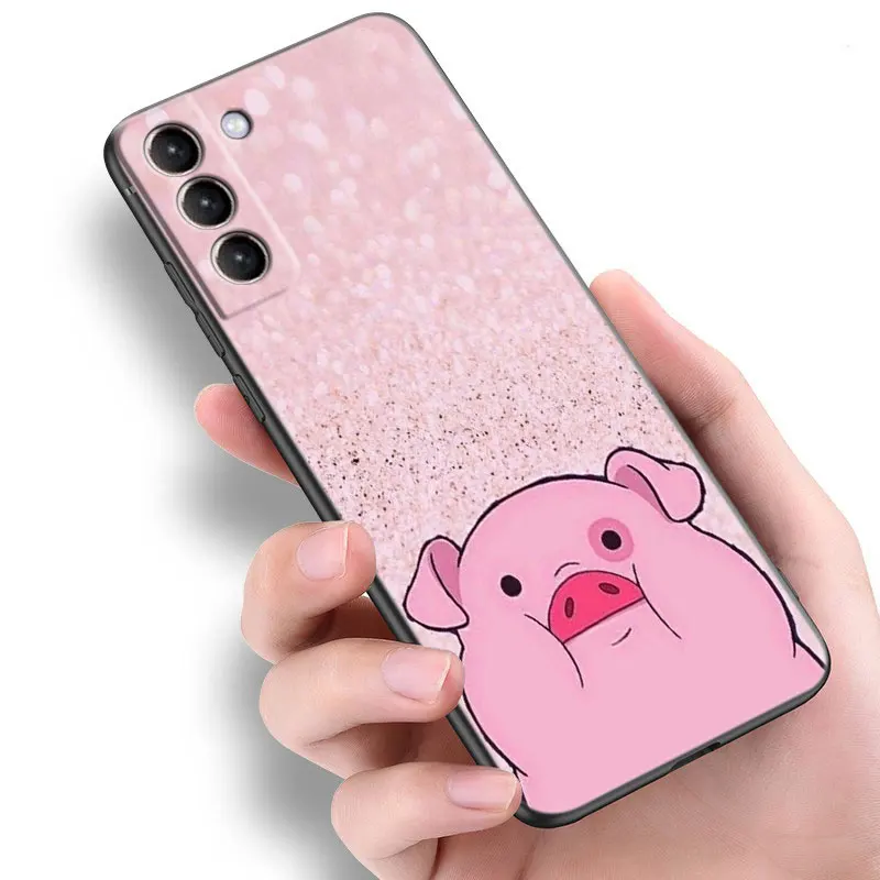 Gravity Fall Family pig Black Phone Case For Samsung Galaxy S22 S21 Ultra S20 FE S10E S10 Lite S8 S9 Plus S7 Edge 5G Soft Cover