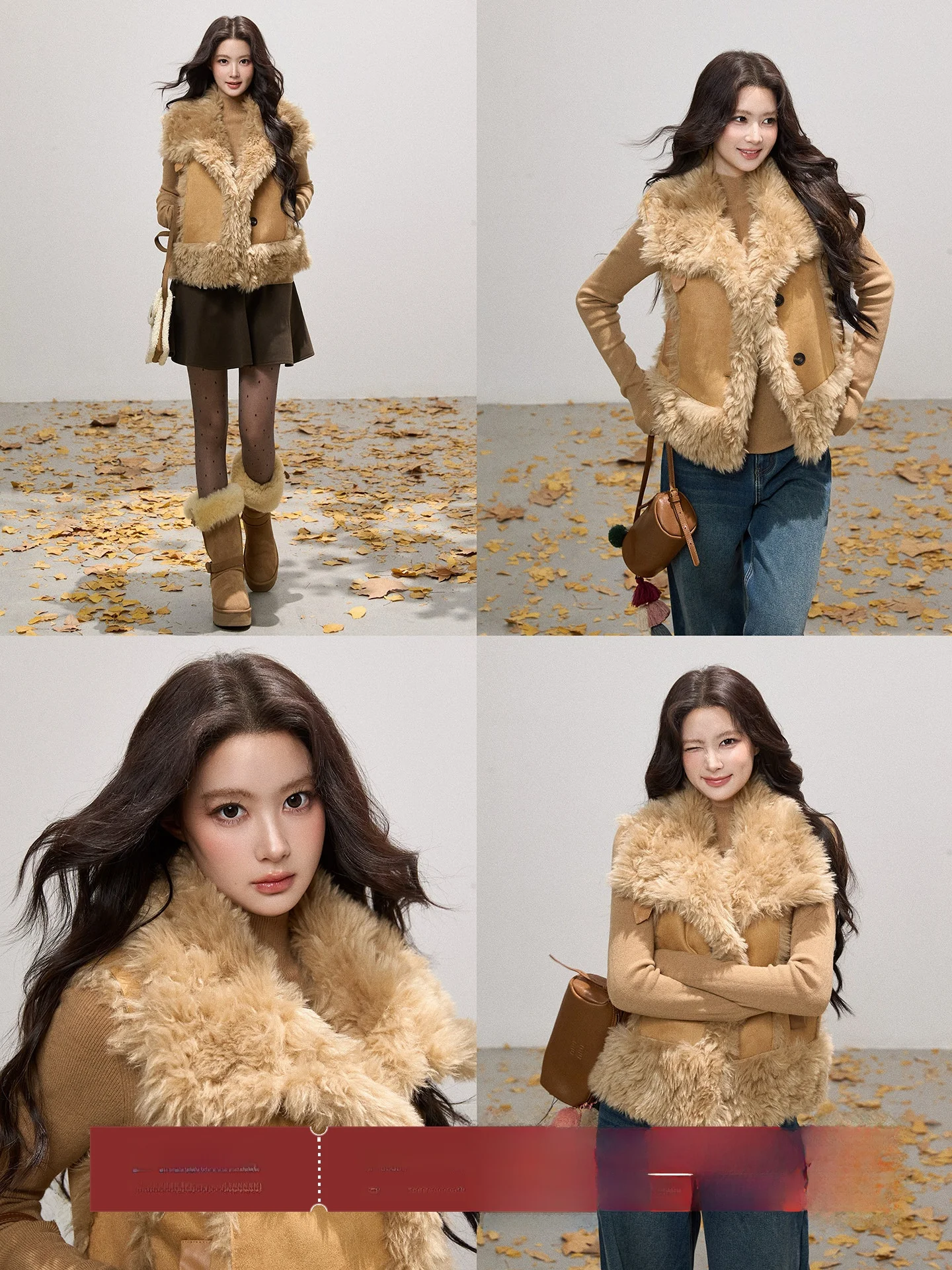 

Exue Non-Meat i Color Leather Fur Inteated Stand Collar Women's Vest Winter Retro Slimming Versatile Warm Outerwear