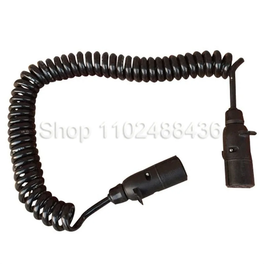 

7-core Spiral Cable Truck Trailer Cable Semi-trailer Connection Cable Assembly Power Reel Trailer Breakaway Electrical Plugs