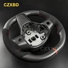 Tesla Model 3 Model Y 2016-2024 무광택 탄소 섬유 스티어링 휠에 적합한 평면 모양 디자인 고품질 Alcantara 맞춤형 3