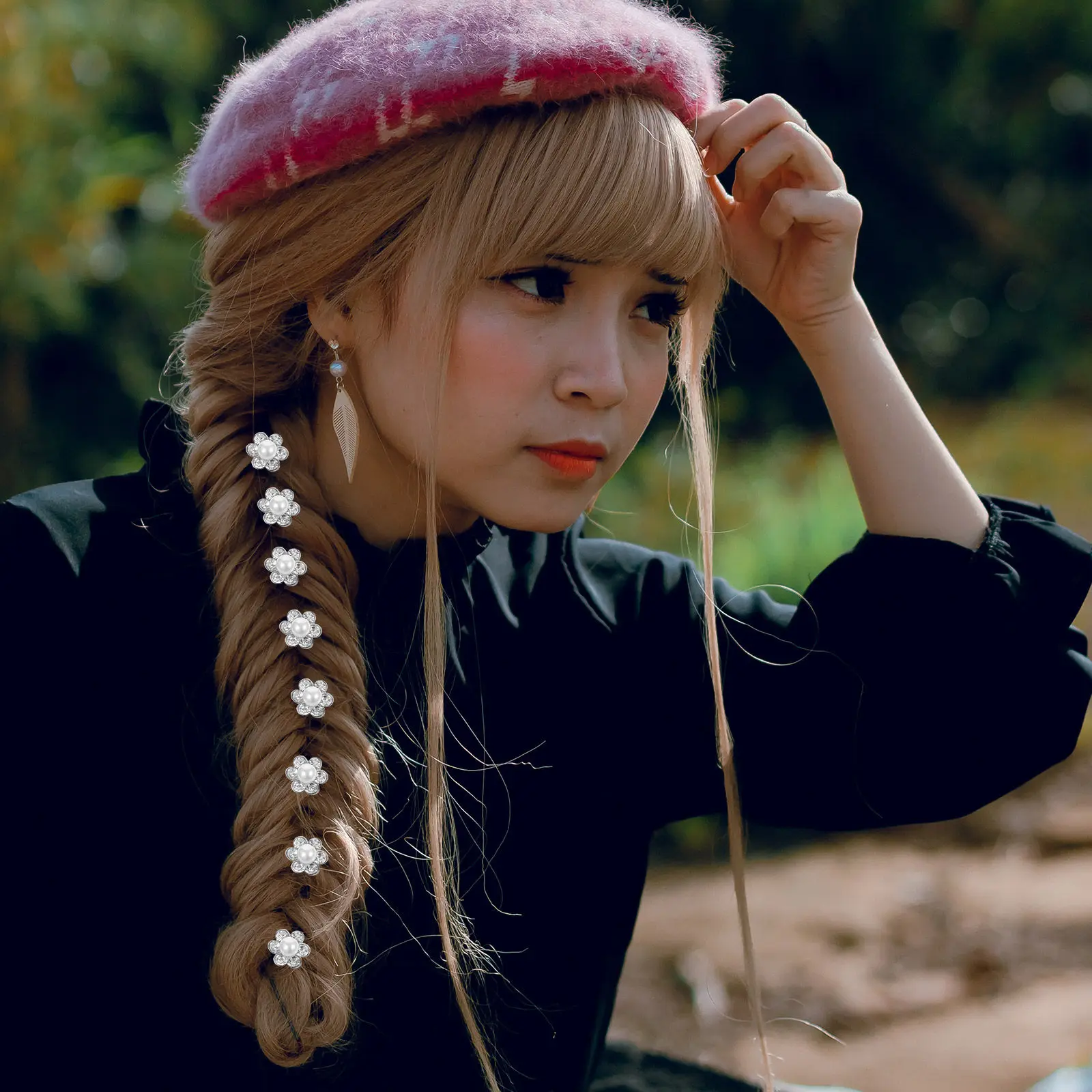 

Набор из 12 спиральных заколок для волос с жемчугом и стразами для женщин, длинные гибкие прочные заколки из сплава для укладки волос