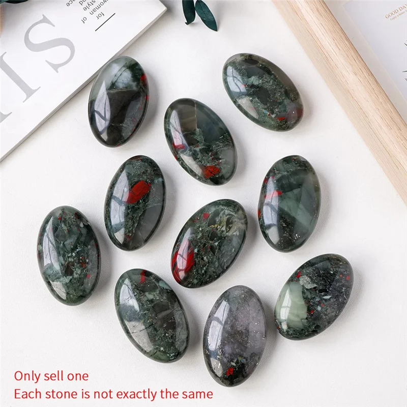 PERFECT MODERN Natural Red Blood Stone African Hot Compress Stone Healing Crystal Energy Fingertip Home Craft Decoration Gif